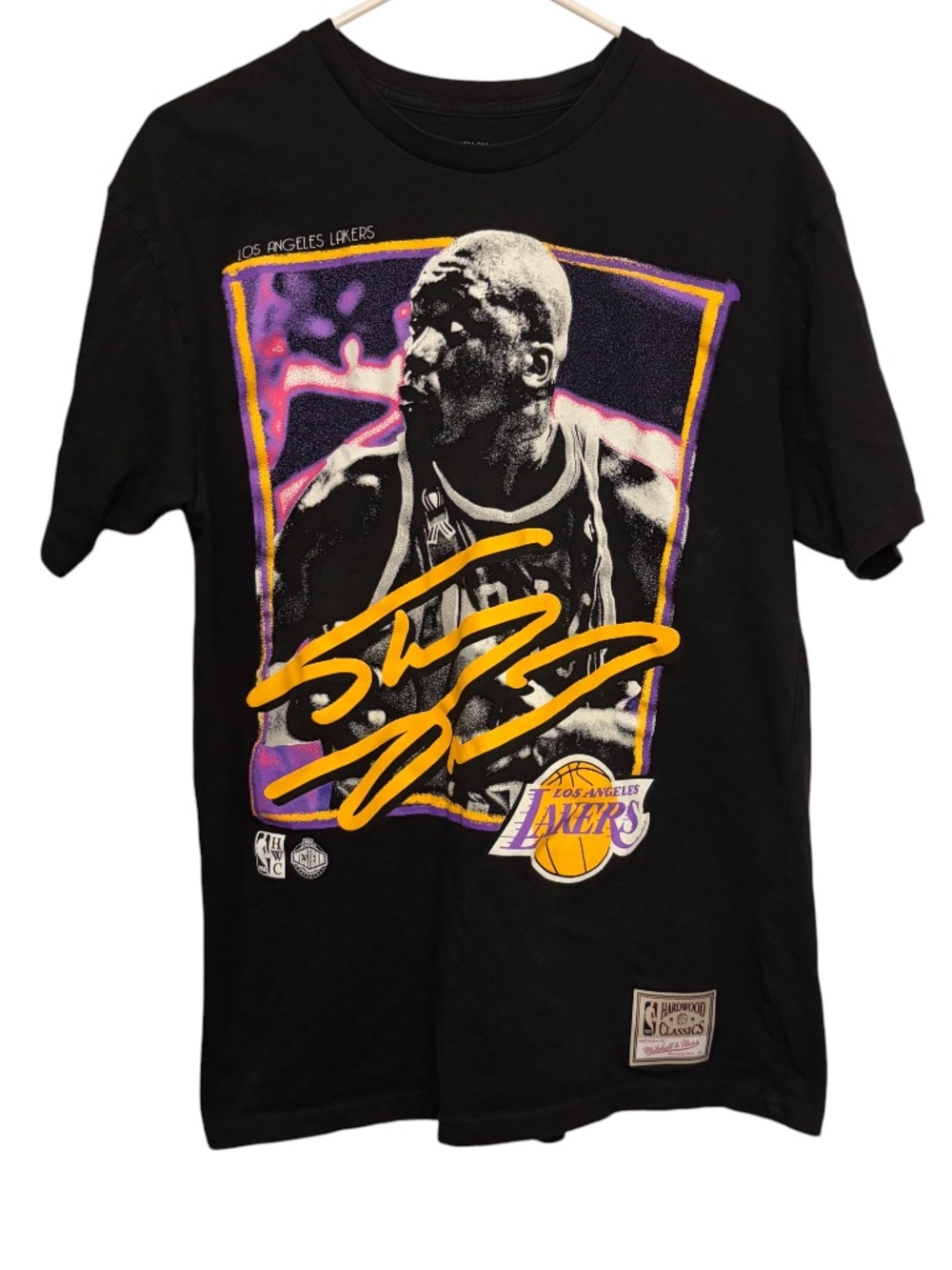 Shaquille O'Neal Los Angeles Lakers Black Freeze Frame Classic T-Shirt